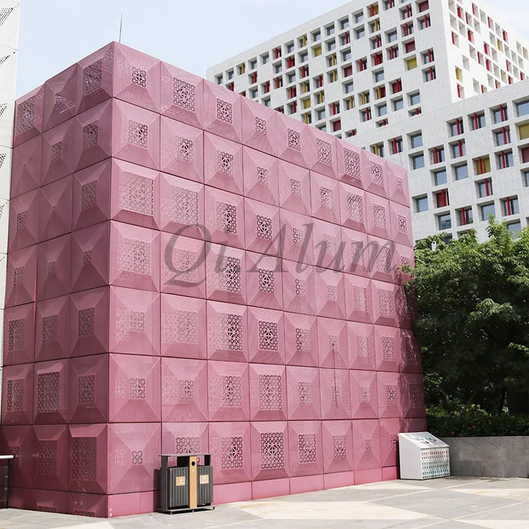 museum facade decorative aluminum 3d perforated mashrabiya