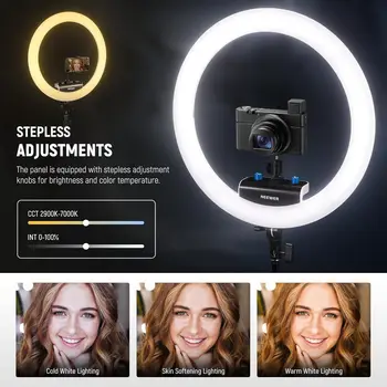 NEEWER Professional Ring Light with Stand and Phone Holder, 18 Inch Ultra Thin, 45W 2900K-7000K TLCI98, Remote Shutter & App detail image