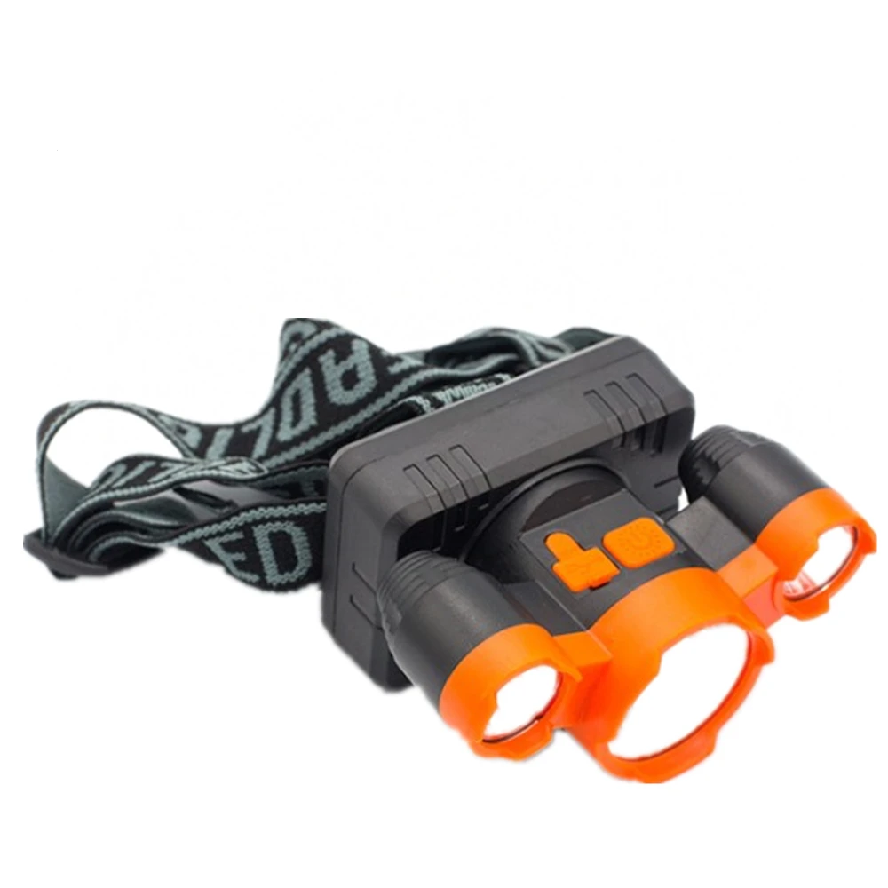 Most Powerful LED Headlamp 3LED  Helmet Light Zoom Rechargeable Lithium Headlight