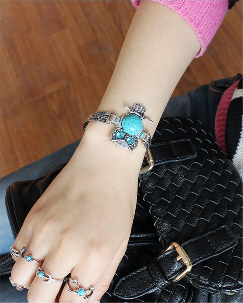 Bracciale Con Anello Per Dito Vintage In Argento, Bracciale Schiava A Catena, Gioiello Boho A Strati Per Donne E Ragazze, Regolabile