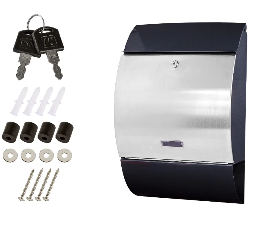 Metal Outdoor Wall Mount Modern Mailbox Cast Iron Mailboxes Mail Post