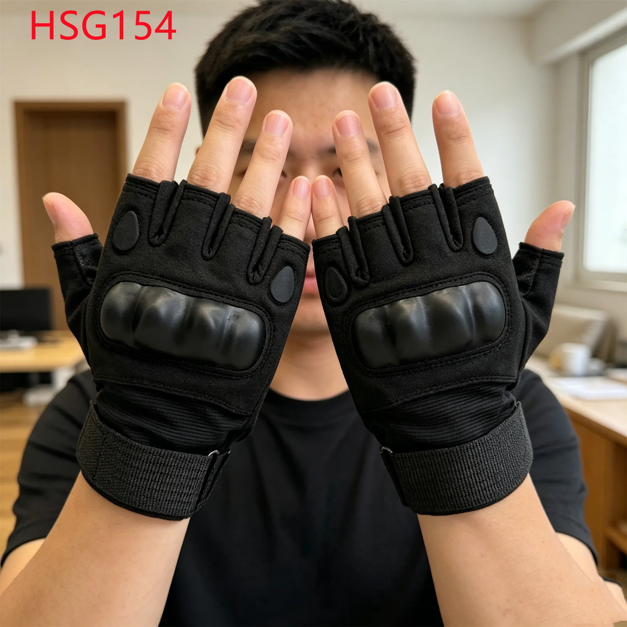 LXG,Physical Training Hand protection Half Finger Combat Gloves Post-disaster Rescue Black/khaki/green Tactical Gloves HSG154