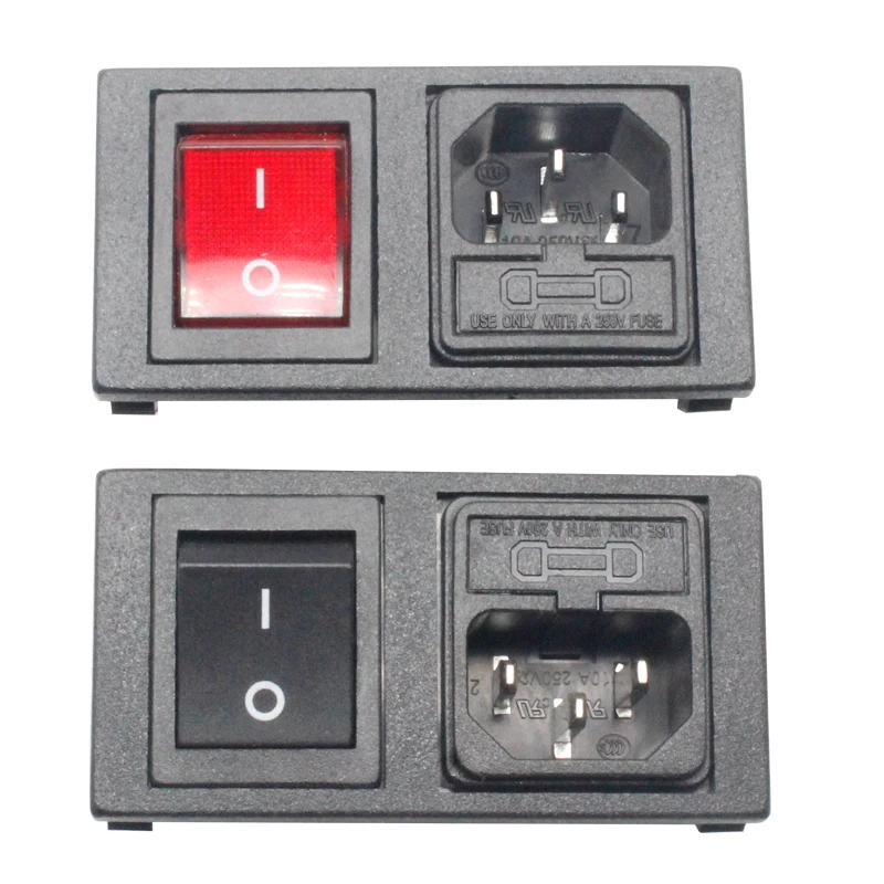 High Quality 110V Fuse Socket Switch AC Power Inlet Connector C14 Power Socket
