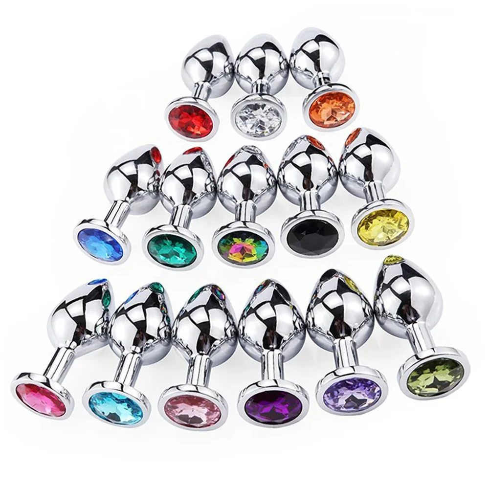 Metal Anal Butt Plug Sexy Anal Toys Aluminum Alloy With Crystal Jewelry