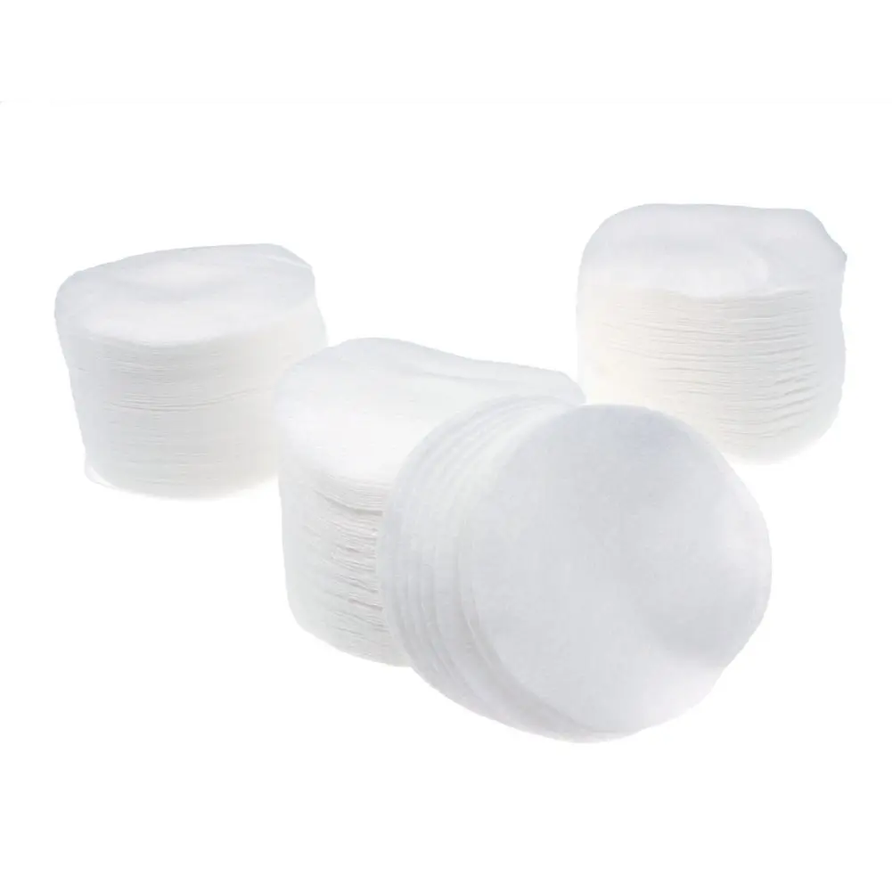CE Standard Cotton Pad Single Use  Customized Logo Eye Face Remover Round Cotton Bamboo Makeup Pads