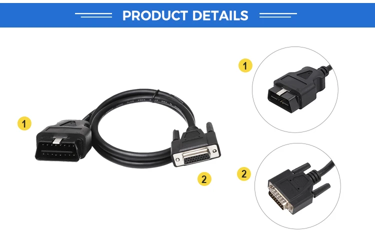 product 16pin m to  d sub 26p f 16 pin male femaleobd2 to db 26 female obdii cariest diagnostic cable for vga interface diagnostic diy-3