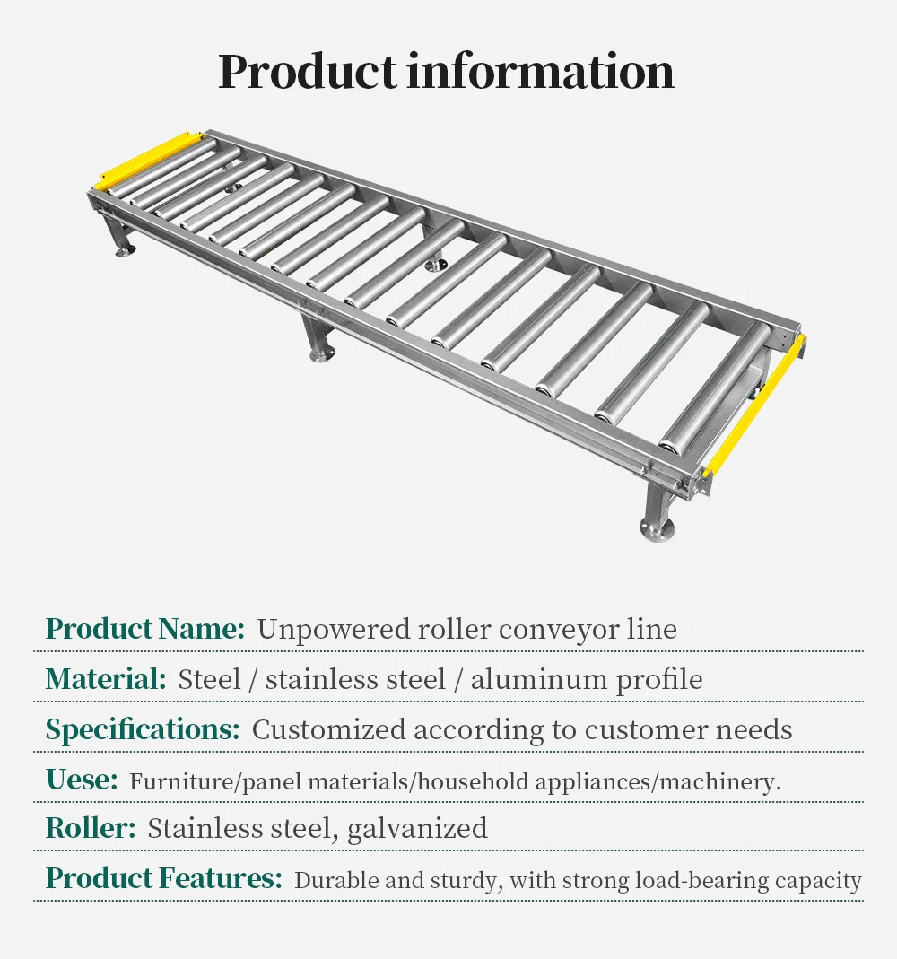 Heavy Duty Galvanized Drum Automated Roller Conveyor Motorized Conveyor Roll Packing Line With Speed Adjustable details