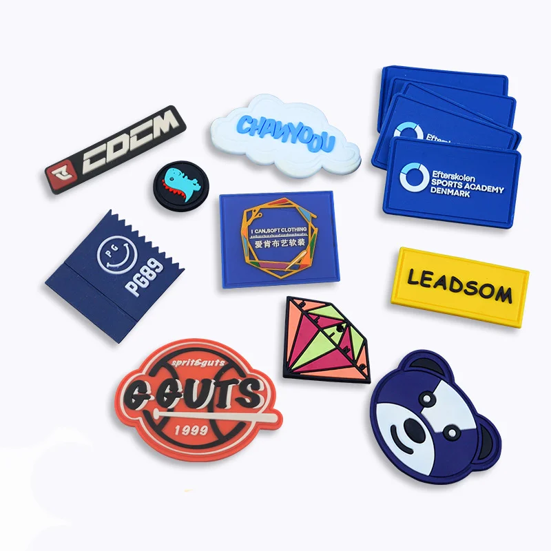 High Quality Custom 3D Logo Name Sewing Silicon Embossed Tag Clothing Bags Shoes Logo Rubber PVC Label Patch