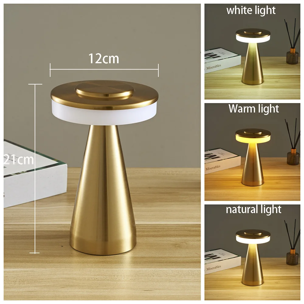 Настольная лампа с сенсорным управлением, светодиодный ночник в стиле ретро, портативная лампа с USB-зарядкой для кофейных ресторанов, прикроватное освещение для отеля