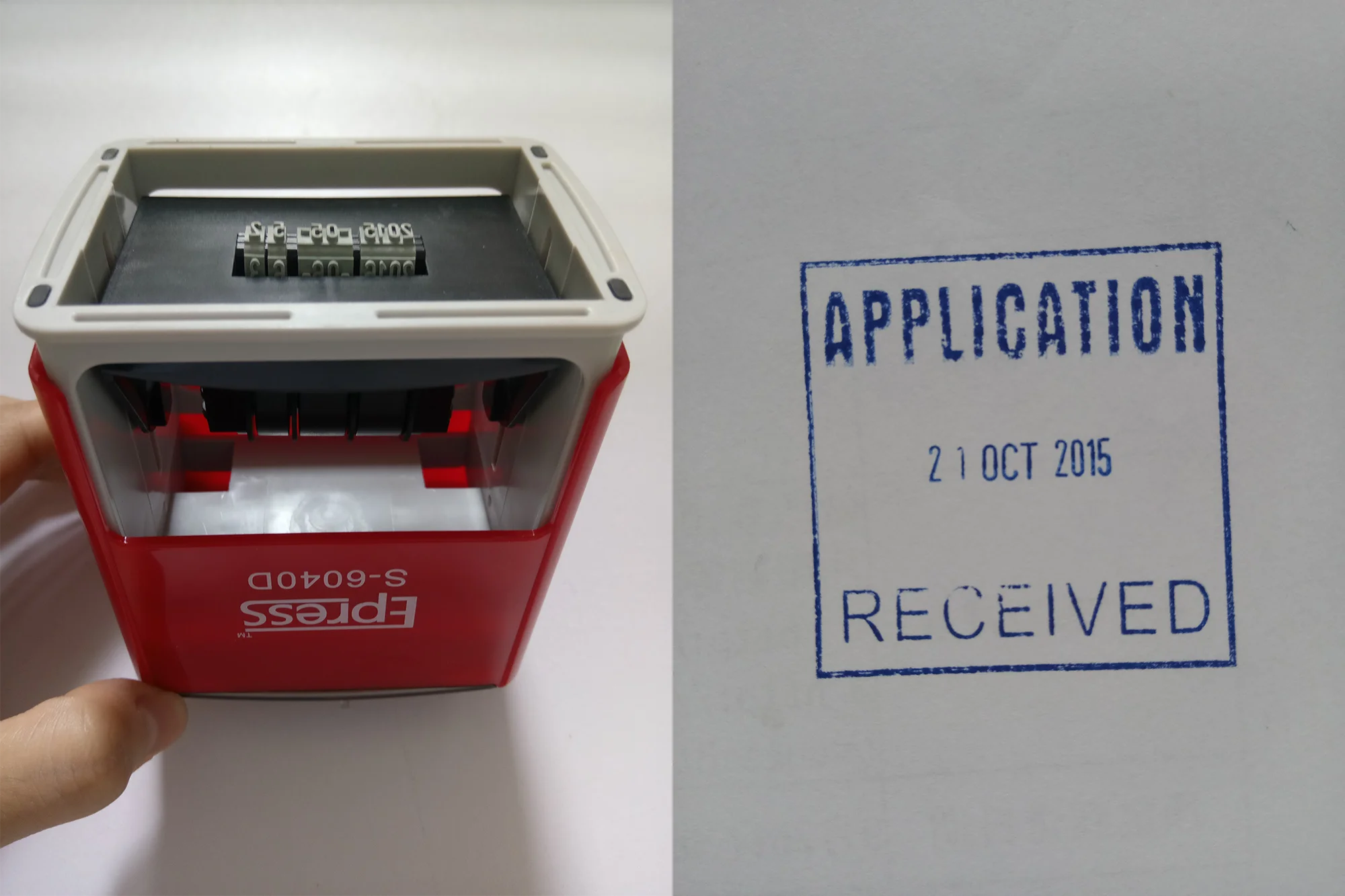 Multi-purpose Rectangle Date Stamp Making Machine 60 * 40 mm Rubber Self Inking Stamp Personalized Scenic Spot Tour Record Stamp