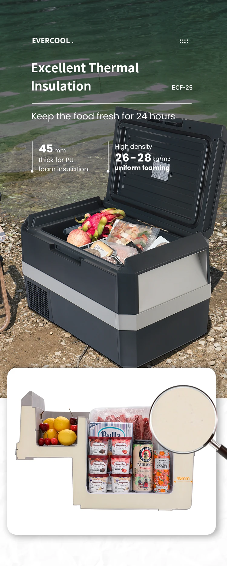 Model Y Dc 220v Car Compressor Fridges Freezer 28l Refrigerator Car