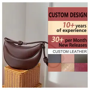 New Design Hobo Half Moon Messenger Bags Women PU Leather Fashion Dumpling Shoulder Bag Meniscus Small Luxury Crossbody Bag