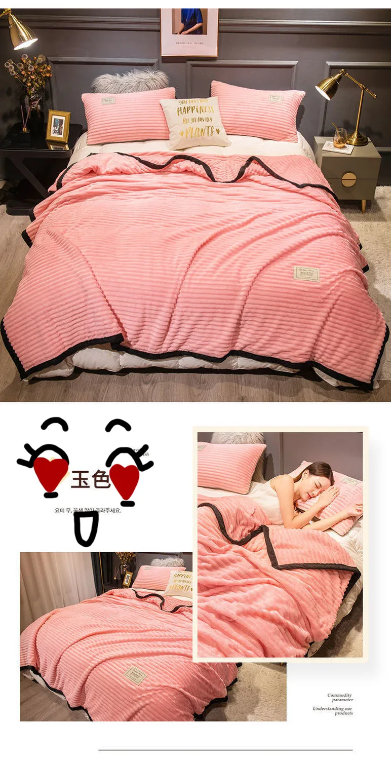 Europe Weighted Blanket Green Color Soft Flannel Blanket Single Queen King Warm Plaids For Beds