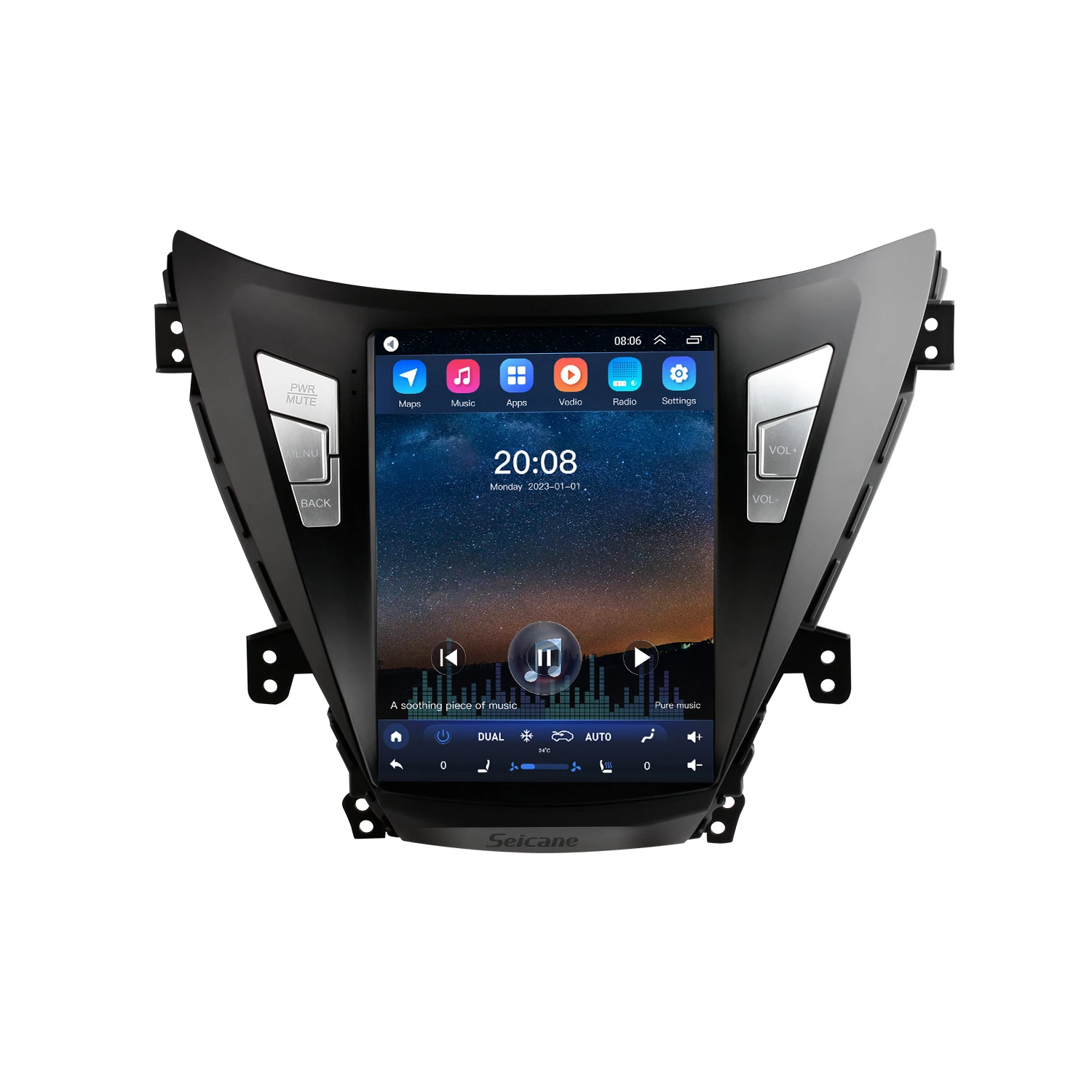 Touchscreen Cra Radio Android 10.0 9.7 Inch GPS Navigation System USB Support Digital TV Carplay  for Hyundai Elantra 2011-2013