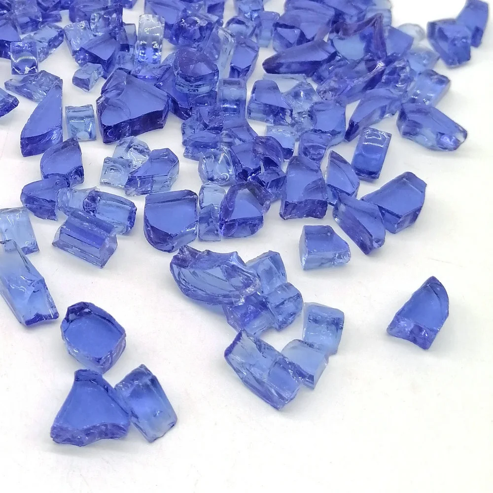 Оптовая продажа, 6 мм, кобальтовые синие чипы из закаленного стекла для огня 1/4 дюйма, неотражающие стекла для измельченного огня