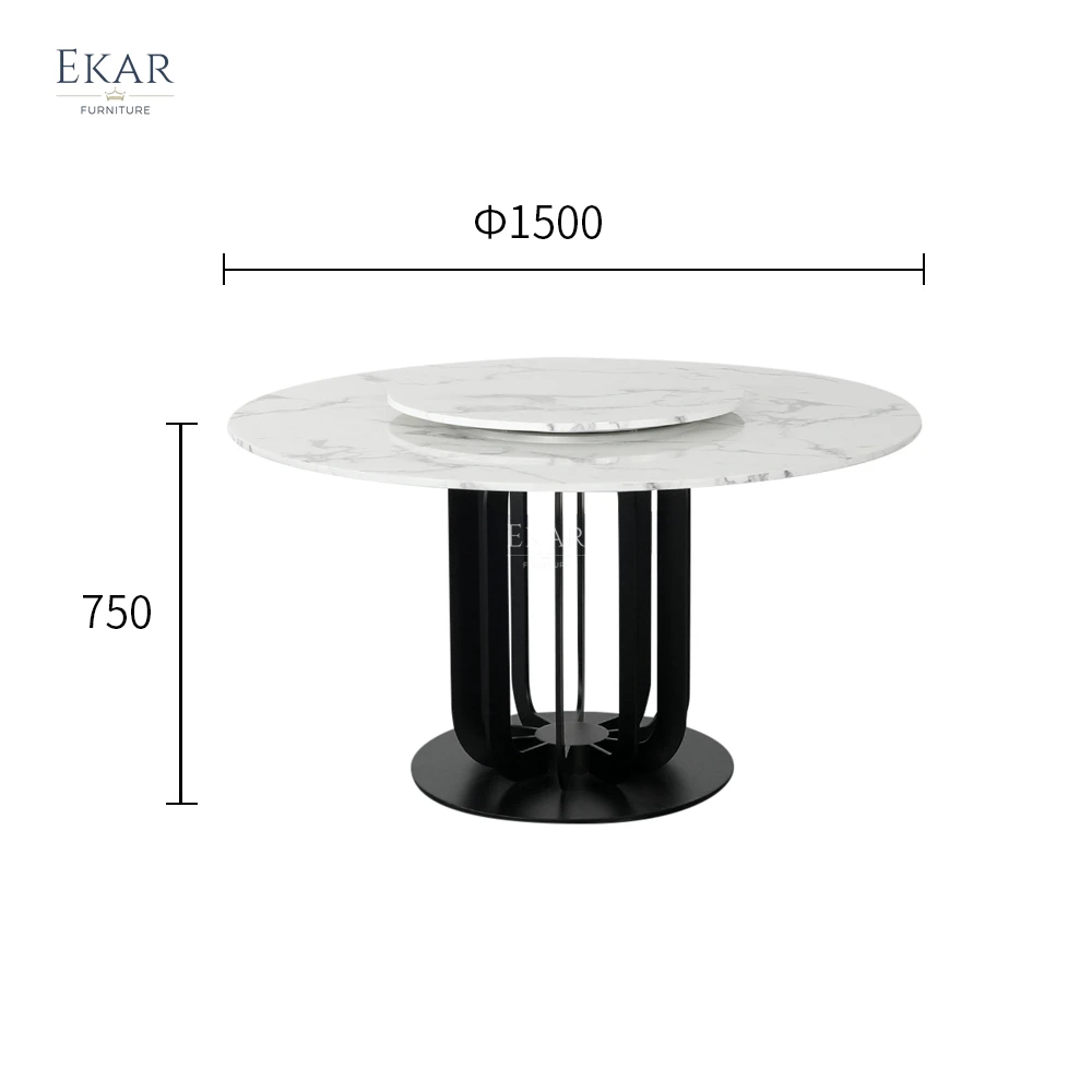 product luxurious marble top metal leg dining table modern style dining room furniture-68