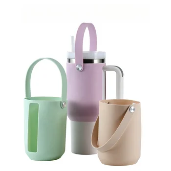 2024 New Flexible Easy Takeout Tumbler Accessory Silicone Sleeve Carrier with Handle Compatible With 40oz Stanley Tumbler