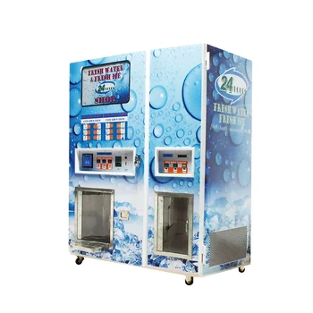 Full Auto Pure Cube Ice Vending Machine With Automatic Ice Bagging ...