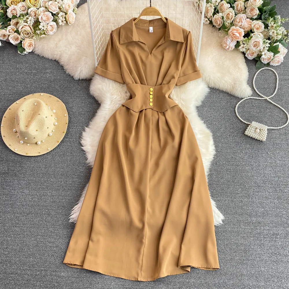 V Neck Ladies Fashion Clothing Summer Short Sleeve Fashion Hot Selling  Casual Women in Bulk Wholesale Dress for Woman New Style