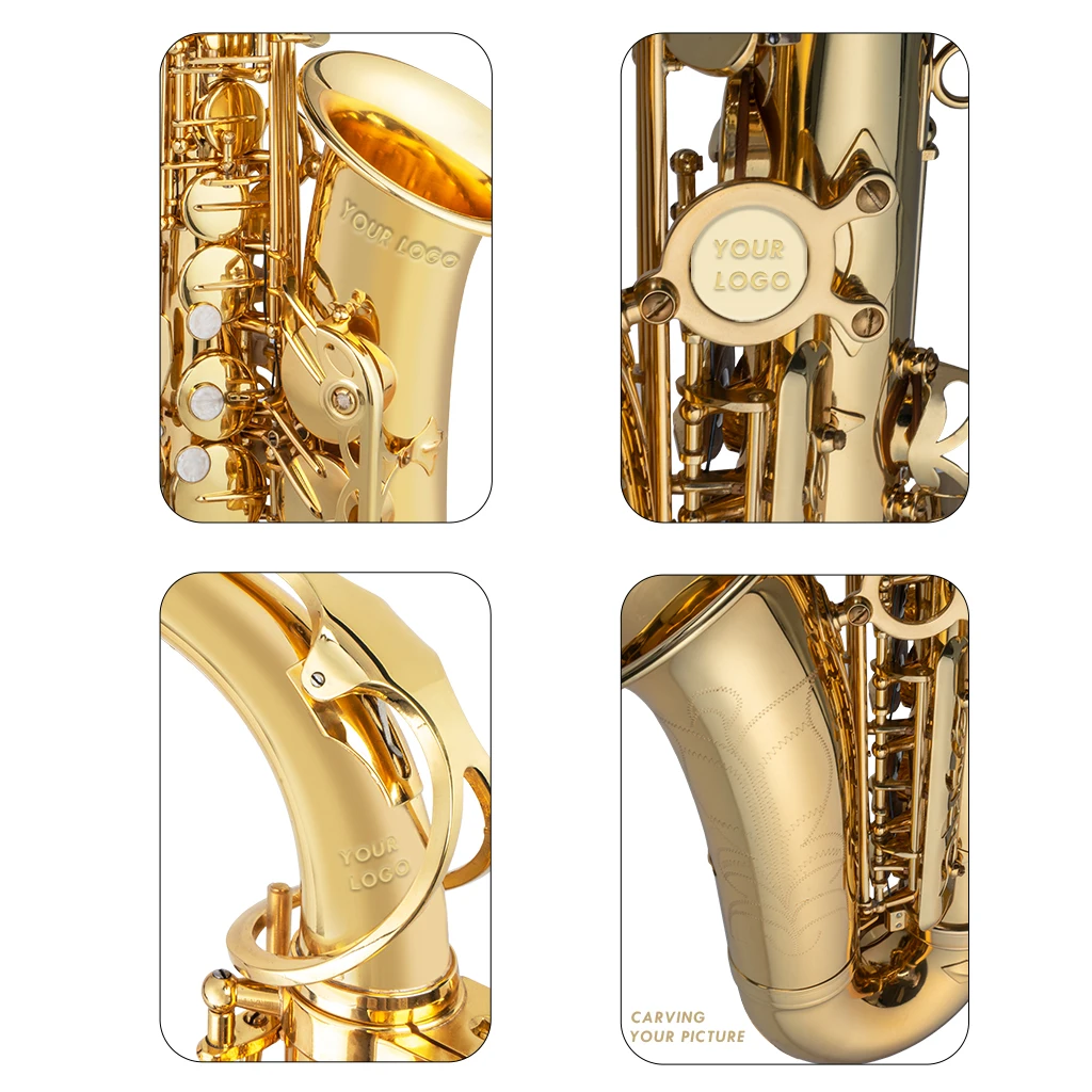 ammoon テナーサックス　サックス ammoon Bb Tenor Saxophone Sax Brass Body Gold Lacquered