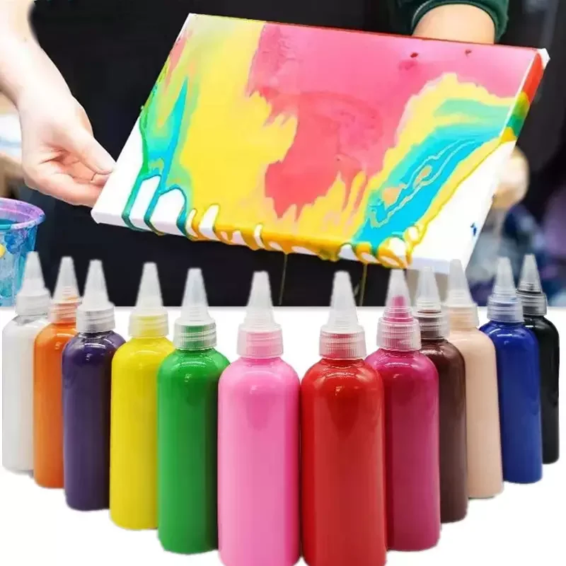 Подходит для начинающих 100 мл большой емкости 20 видов цветов нетоксичные жидкости художественной росписи акриловая краска