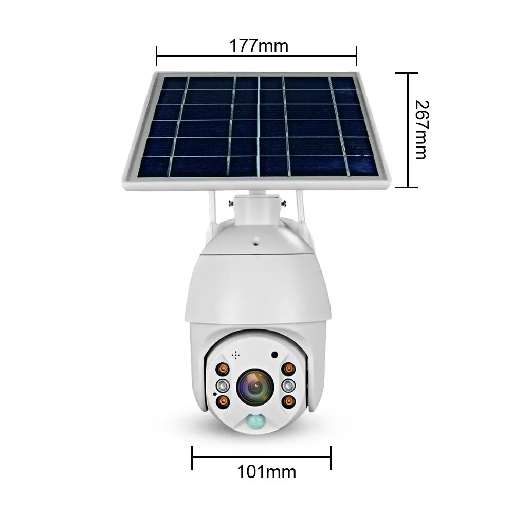 Supmico Énergie solaire argent Fausse sécurité fictive Caméra CCTV imperméable à leau IR LED Surveillance intérieure extérieure Attention clignotant 