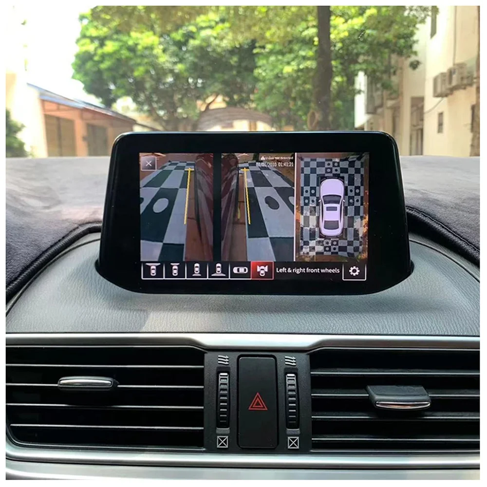 HD 3D LVDS 360 Around View Car Panoramic Camera for Mazda CX-5 2017-2023 Dynamic Trajectory Touch Screen Car Mode