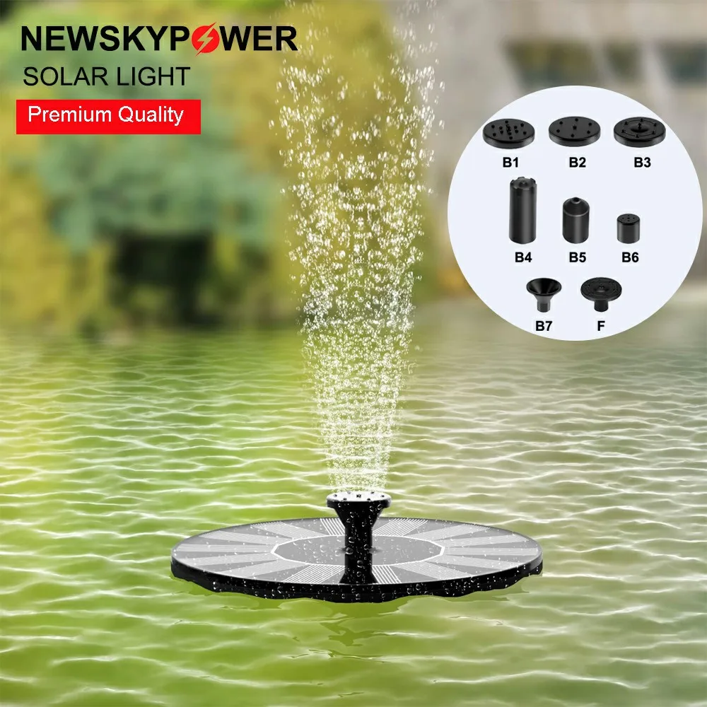 Portable Mini Solar Water Fountain Pool Pond Waterfall Floating Garden Decoration Outdoor Bird Bath Solar Powered Fountain Pump