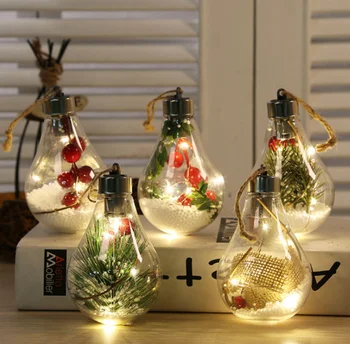 Wholesale LED bulbs shape light hanging Christmas tree decorations ornaments colorful sublimation light for Christmas