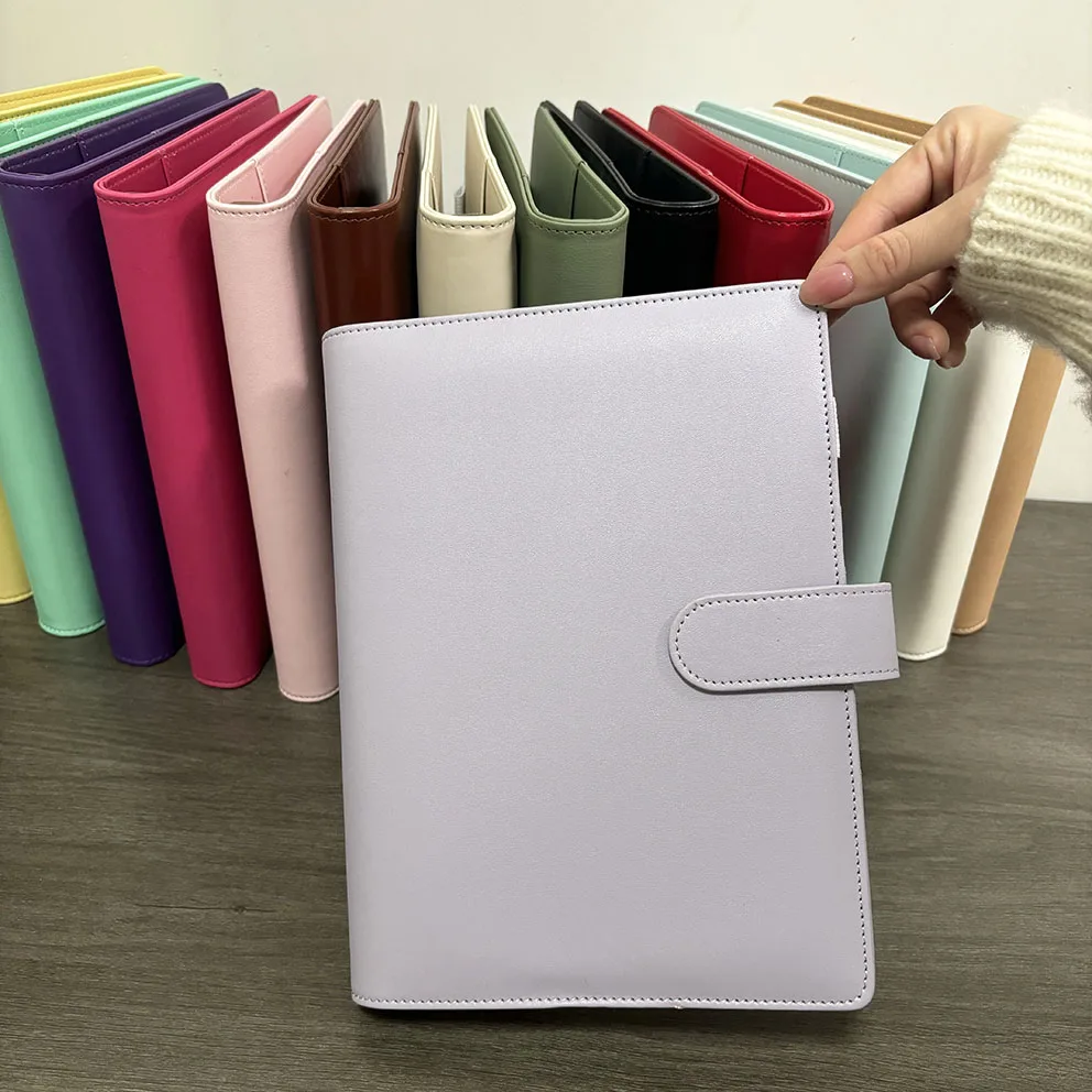 New Idea Agenda Supply Planner Wholesale Multi Color Macron Organizer  Refillable A5 Binder 6 Ring PU Card Binder Binders A5
