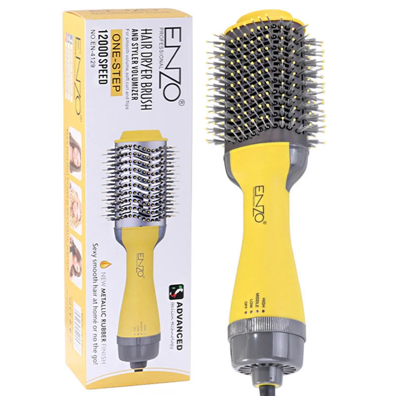 ENZO Electric Straightener Volumizing Carbon Blow Brush