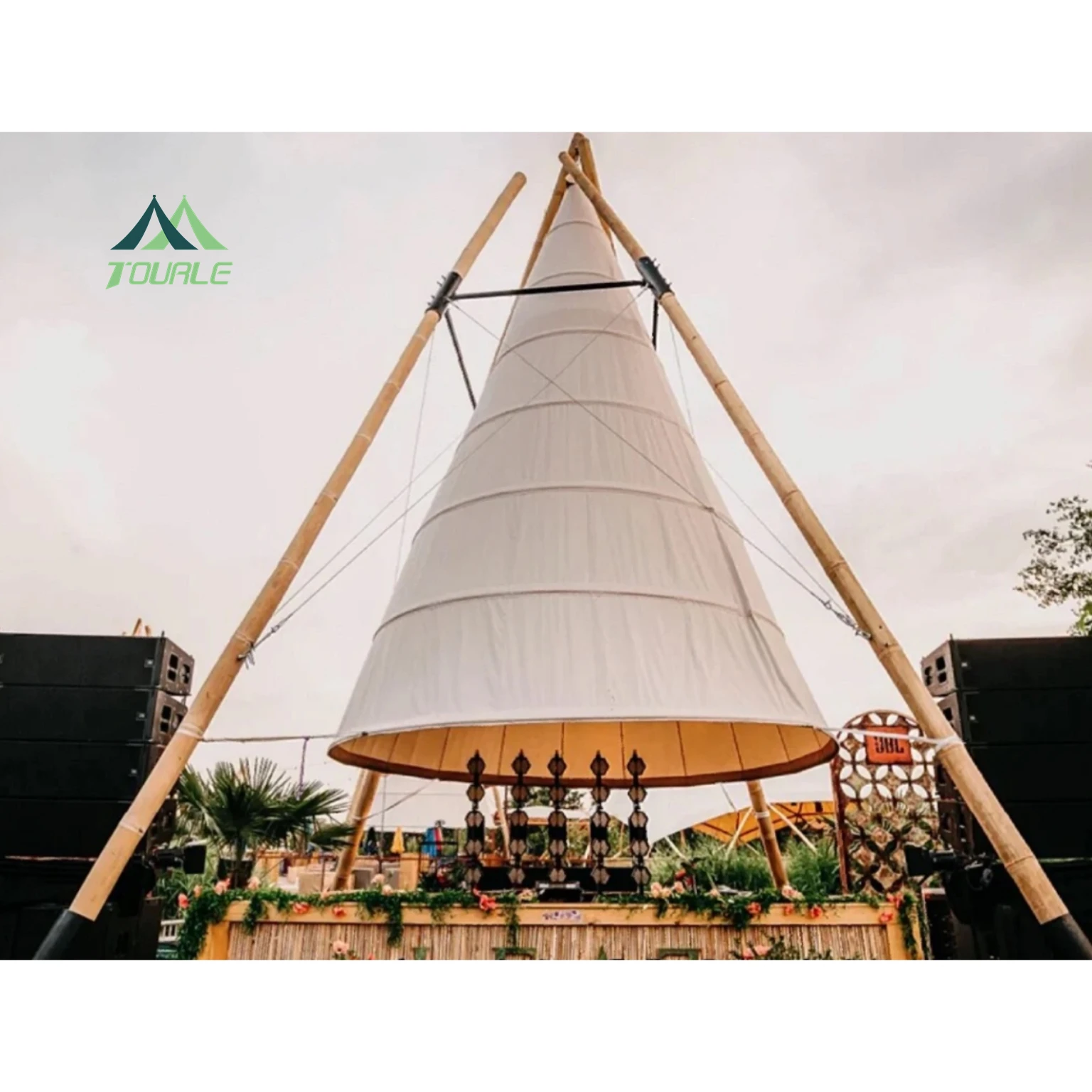 Hochzeitszelte und Dekoration  Wasserdichtes Bambus-Tipi fr Events   Outdoor-Restaurant-Sonnenschutz  Influencer-Zelt