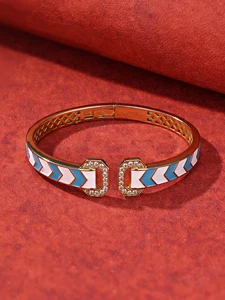 Bridetalk S925 Sterling Silver Gold Plated Zircon Vintage Bangles Women Classic Dainty Jewelry Gift Made Guangdong Wedding