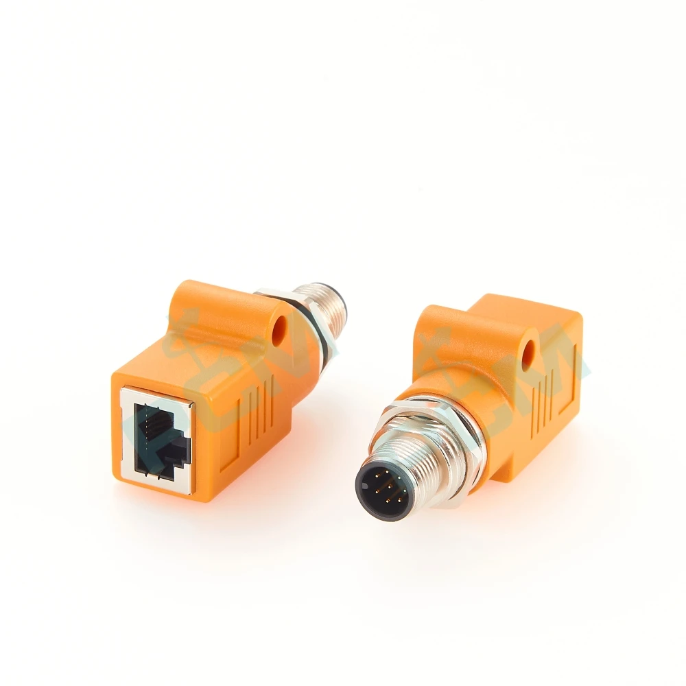 Fieldbus M12 Male to RJ45 Bulkhead 8 Pin A Code Waterproof Device level connectivity  Socket