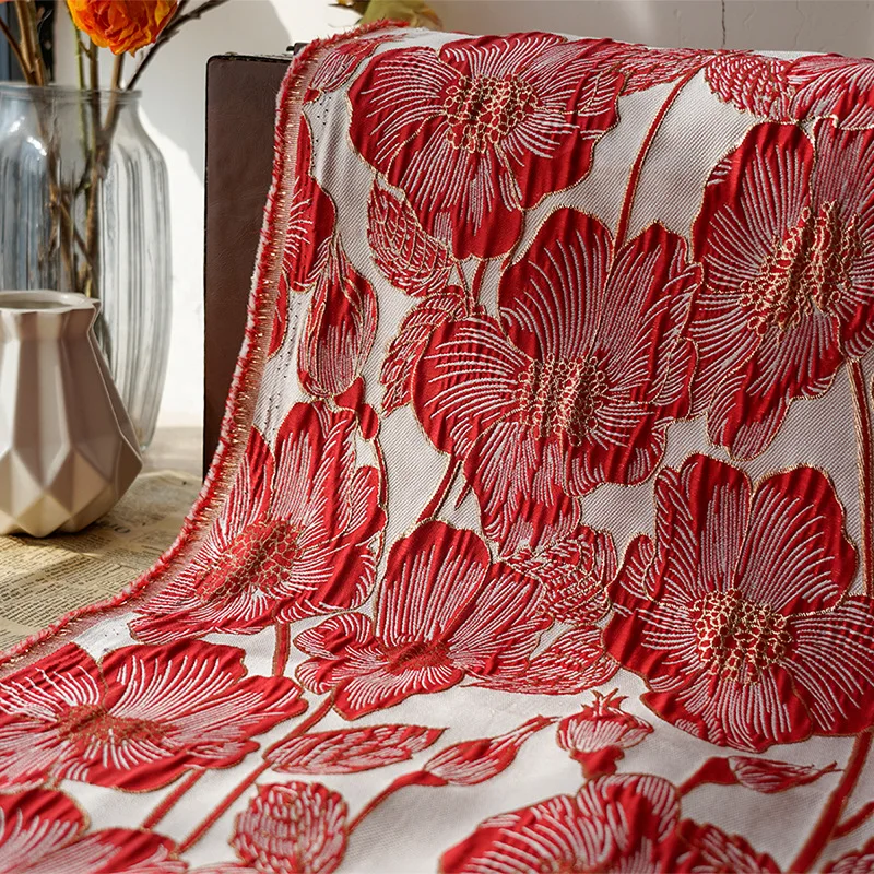 Модная 2024 высокое качество 3D серебряные цветы узор жаккардовая парча дизайнерская парчовая ткань для одежды