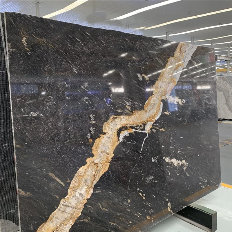 product prometheus golden black marble stone for interior decorationblack marble with golden veins tile-0