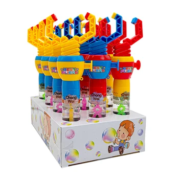 Classic Creative Telescopic Space Clamp Candy Toy Plastic Popping Lollipop and Capsule Toys Surprise Gift for Promotion