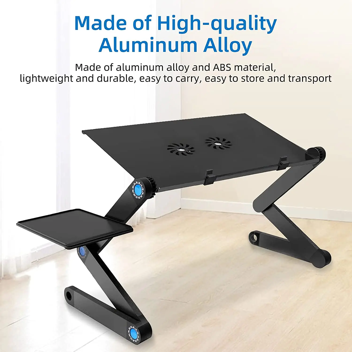 Computer Shelf Collapsible Aluminum Stand Adjustable Folding Lap Laptop Desk