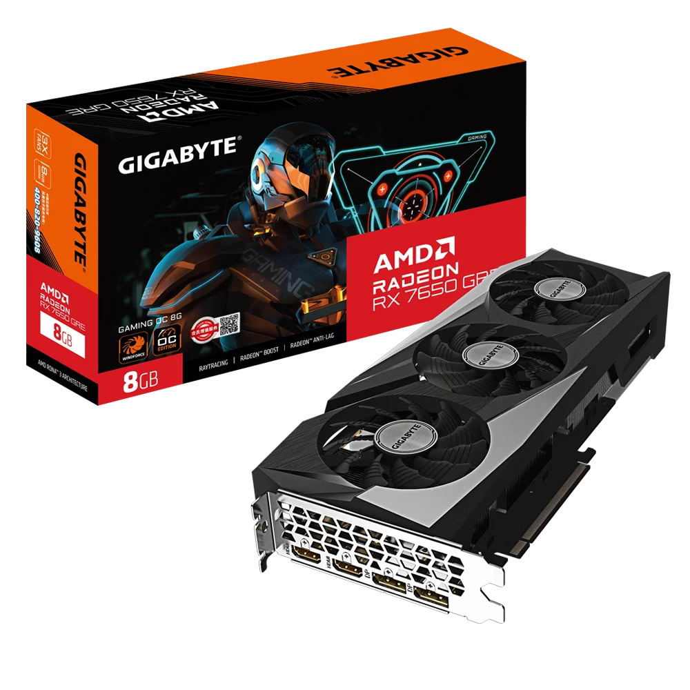 GIGABYTE RX 7650 GRE Gaming OC 8G GPU - 1440P Performance, 8GB