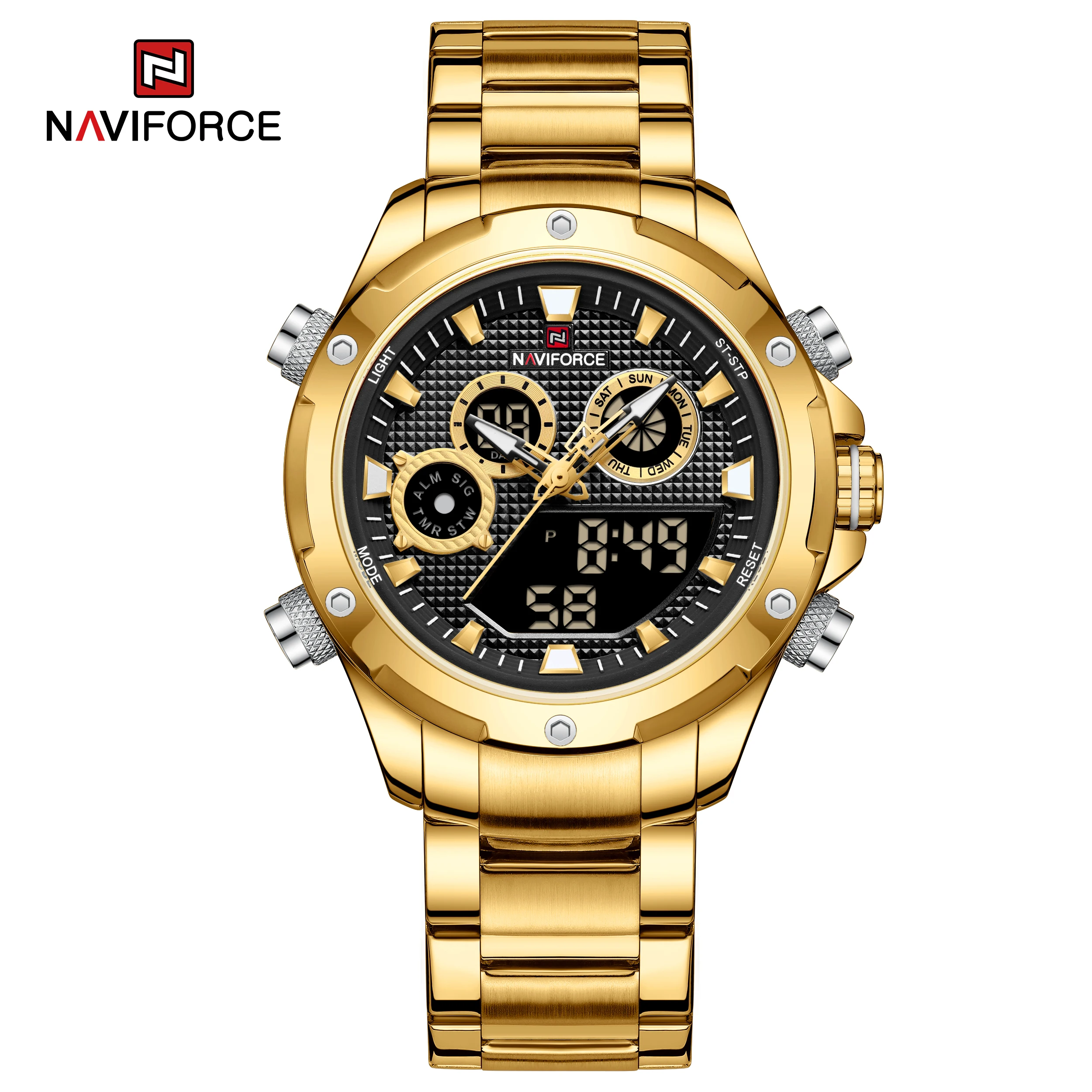 NAVIFORCE  NF9217  9217 Double Display Popular Made in China Men Quartz Watch Latest Calendar Character Sports Watches