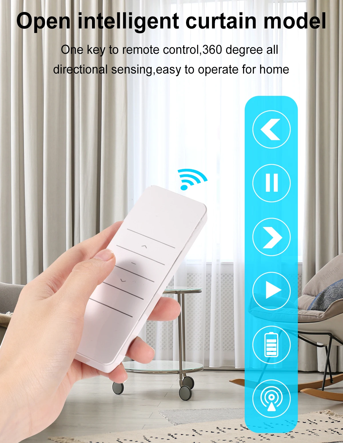 TYSH Tuya Wifi Motorized Curtain Control System for Smart Home Automation Including Curtain Motor and Track