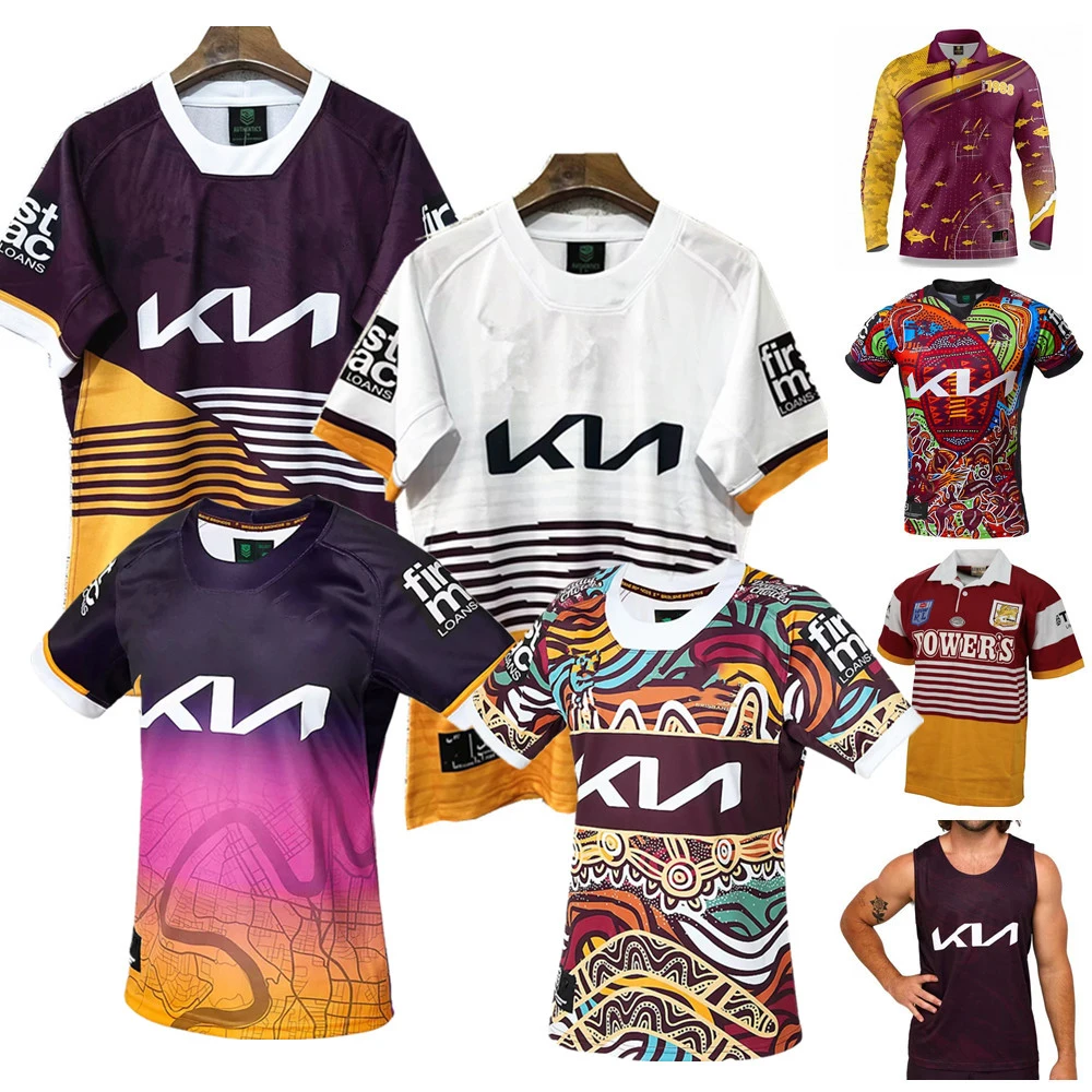 GZBYH 2023 Brisbane Broncos Home Rugby Jersey Shirt 2023/24 Brisbane Broncos Home Rugby Training Jersey