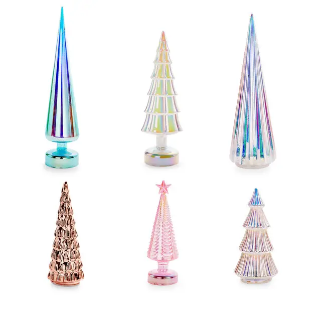 High quality glass Xmas tree ornament led lighted home decorative lamp