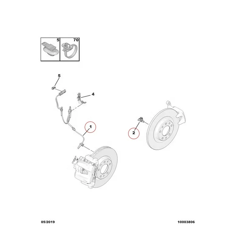ABS Wheel Speed Sensor 9800038480 for Peugeot 308 II