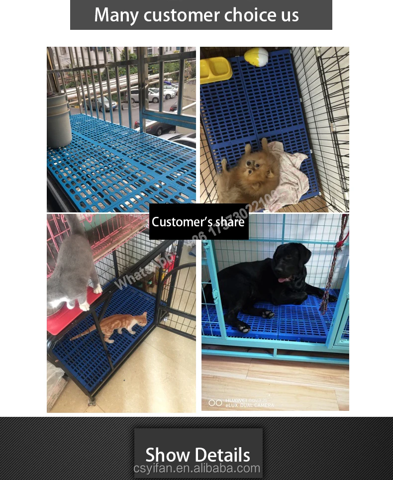 Breathable Pet Cages Carriers & Houses Detachable Pet Dog Kennel Plastic Flooring Foot Pad