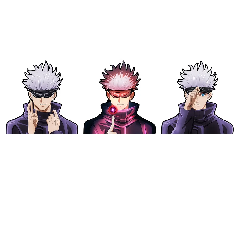 Newest Designs Rectangle Shape Anime Jujutsu Kaisened Motion Stickers Three Pictures Flip 3D Lenticular Sticker Car Home Decor