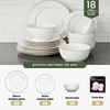 Set di 18 Piatti Piani Classici con Bordo Dorato