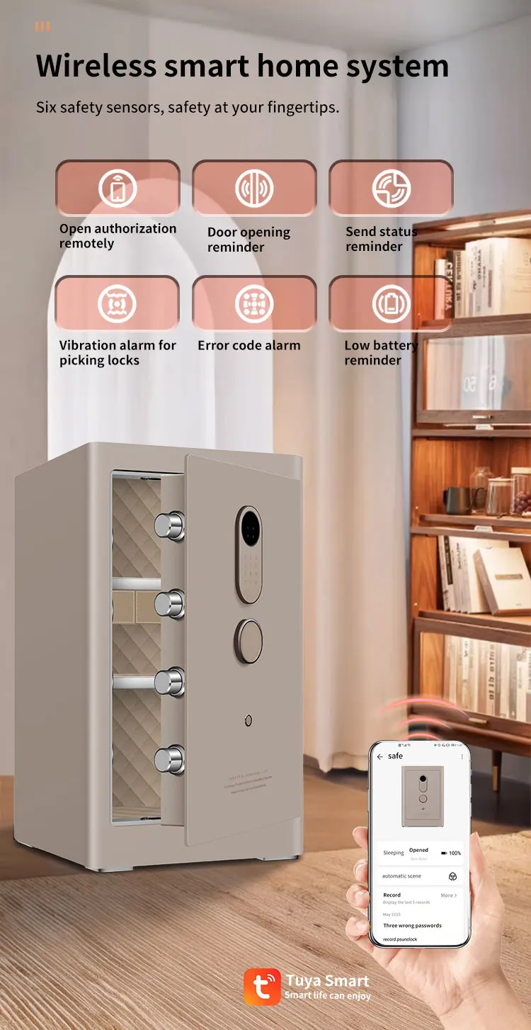 CEQSAFE Completed Steel Strong Box with Fingerprint for Office Hotel Home Safety Box with Password Wifi supplier