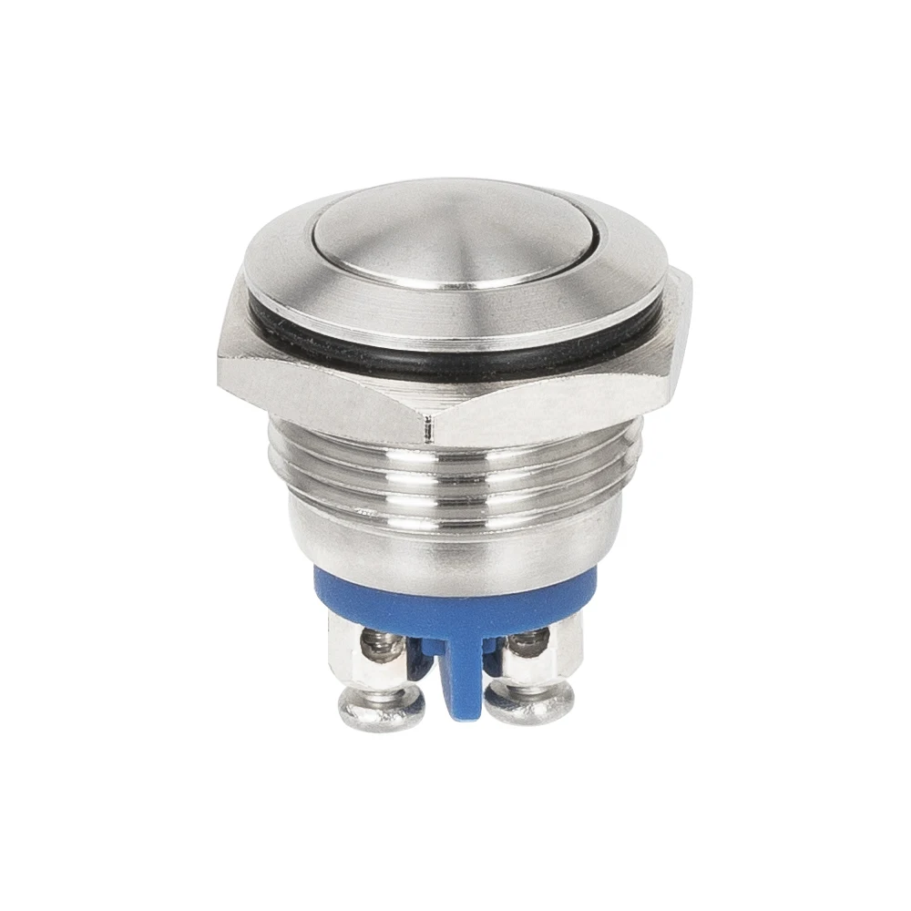 16mm Waterproof Arcuate Button Metal Push Button Switch 2 Pin Mini Round Momentary Push Button Momentary With Screw Terminals