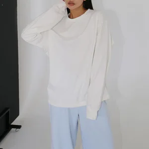 New Activewear Winter 2026 Sports Outfit Crew Neck Cotton Vintage Puff Printed Terry Heavyweight Oversize Women Sweatshirt